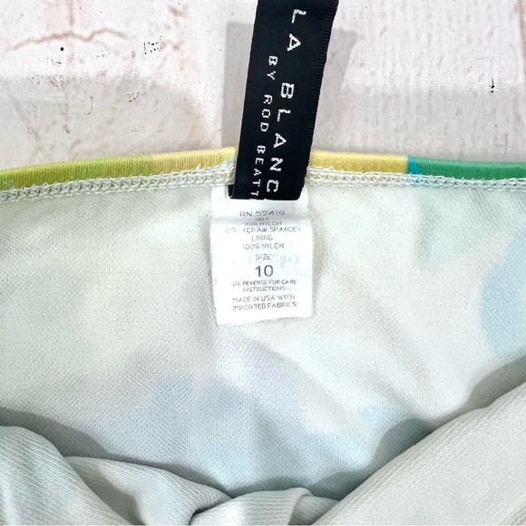 Vintage La Blanca by Rod Beattie Pastel Tropical Monstera Leaf Bikini Swimsuit - Picture 8 of 8